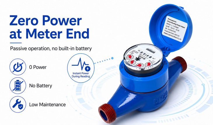 Zero Power Consumption at Meter End, Passive Operation