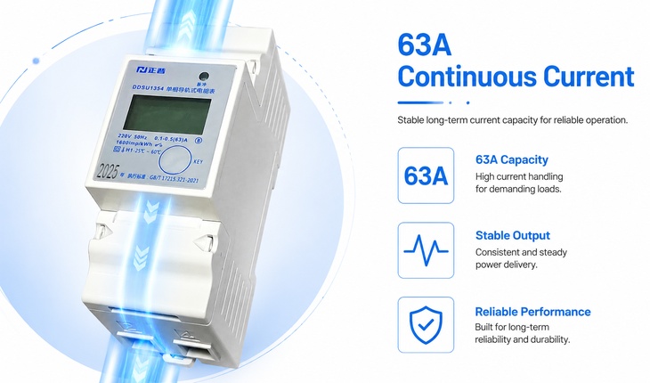 Continuous 63A Current Capacity